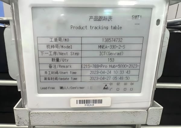 WIP Tracking E-ink Labels Scenario Illustration